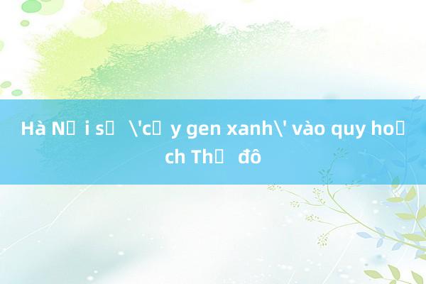 Hà Nội sẽ 'cấy gen xanh' vào quy hoạch Thủ đô