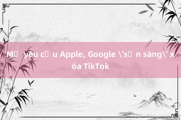 Mỹ yêu cầu Apple， Google 'sẵn sàng' xóa TikTok