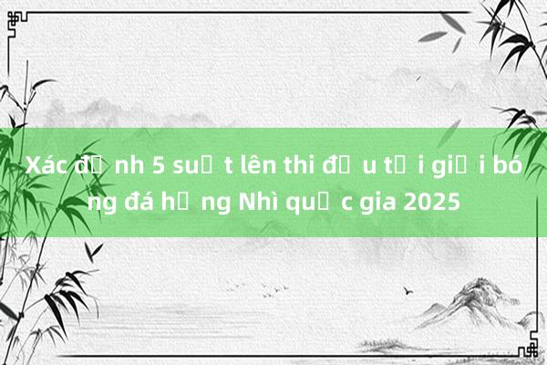 Xác định 5 suất lên thi đấu tại giải bóng đá hạng Nhì quốc gia 2025